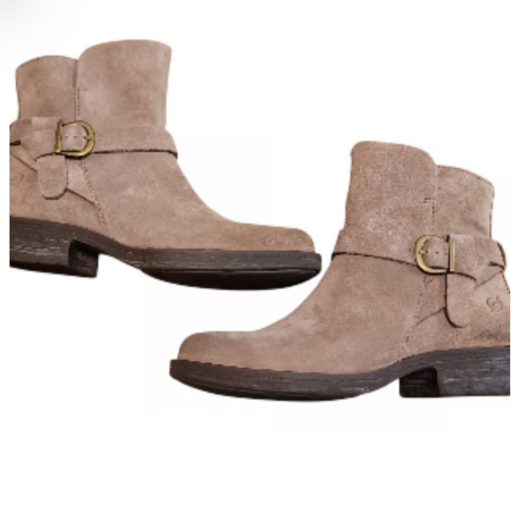Born Suede Syd Boots with stacked heel Excellent condition size 10